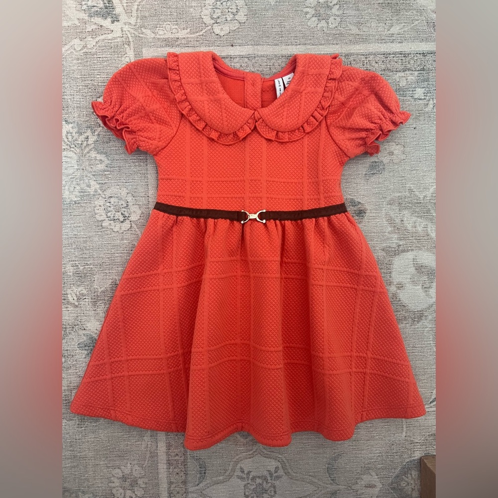 Janie and Jack Toddler Equestrian Dress with Ruffle Collar & Bridle Bit Belt